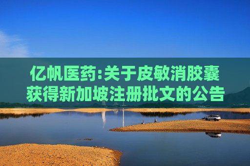 亿帆医药:关于皮敏消胶囊获得新加坡注册批文的公告