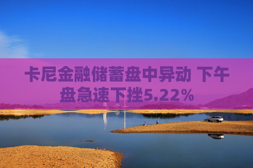 卡尼金融储蓄盘中异动 下午盘急速下挫5.22%