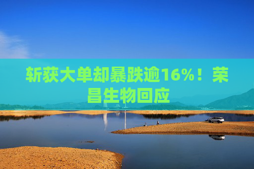 斩获大单却暴跌逾16%！荣昌生物回应